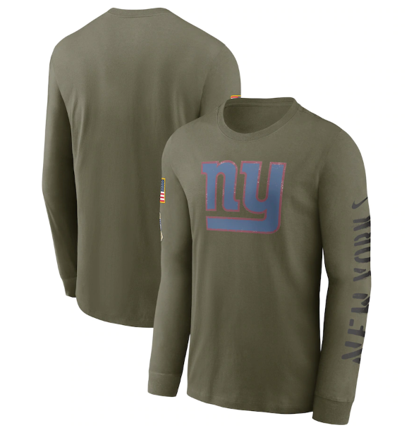 Men's New York Giants Olive 2022 Salute to Service Long Sleeve T-Shirt